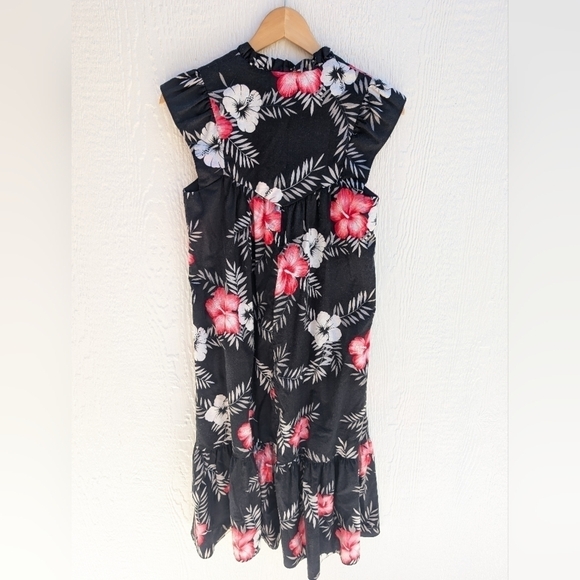 Vintage Hilo Hattie's Hawaiian Tropical Floral Ruffled  Dress Women's Size S - Picture 7 of 7